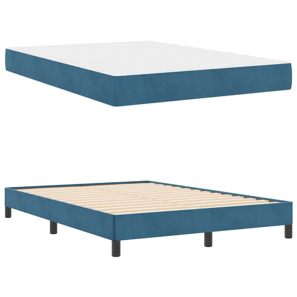 Boxspringbett mit Matratze Dunkelblau 160 x 200 cm Stoff