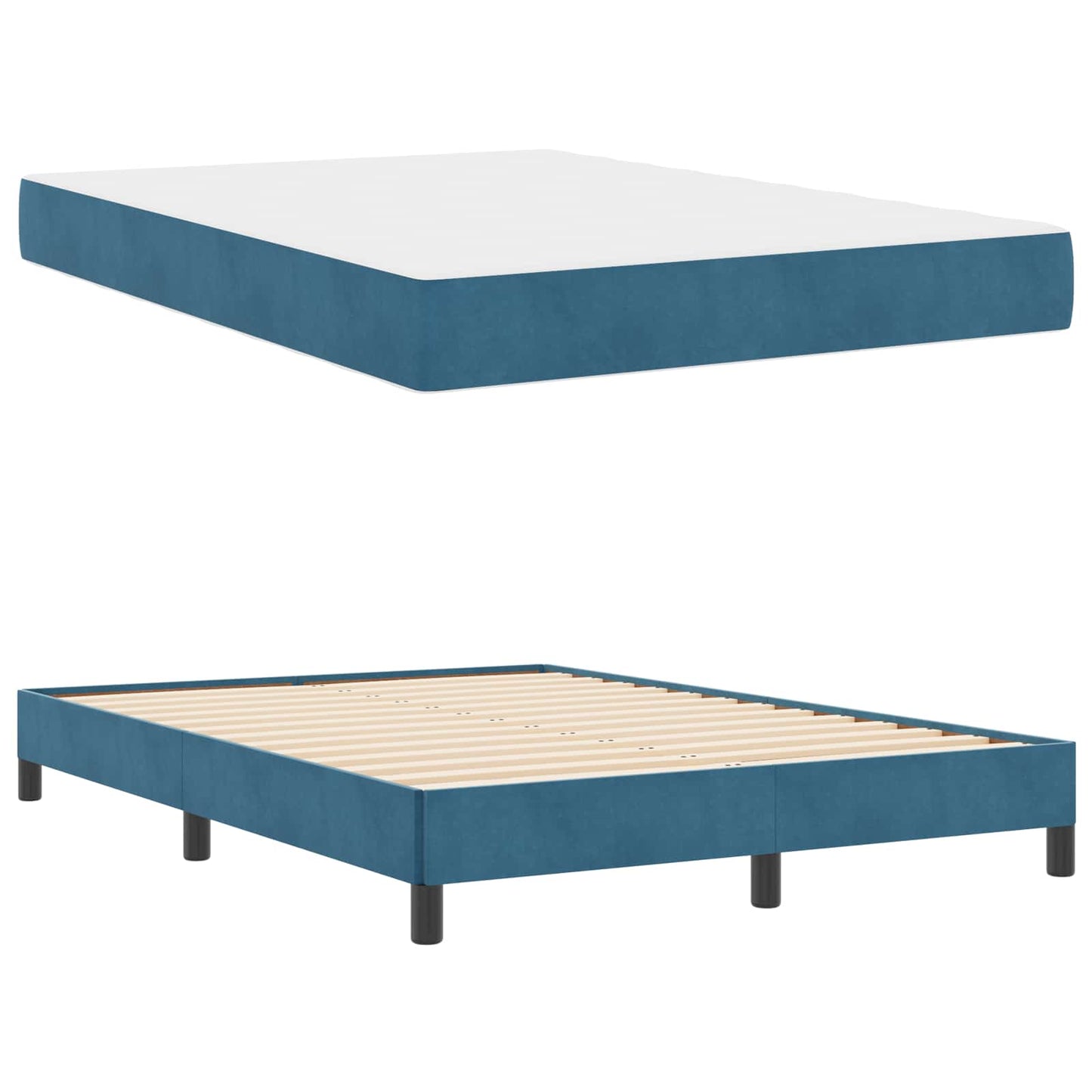 Boxspringbett mit Matratze Dunkelblau 160 x 200 cm Stoff