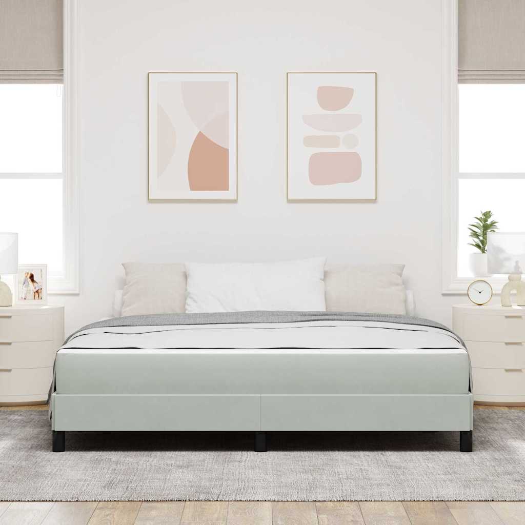 Boxspringbett mit Matratze Hellgrau 180 x 200 cm Stoff