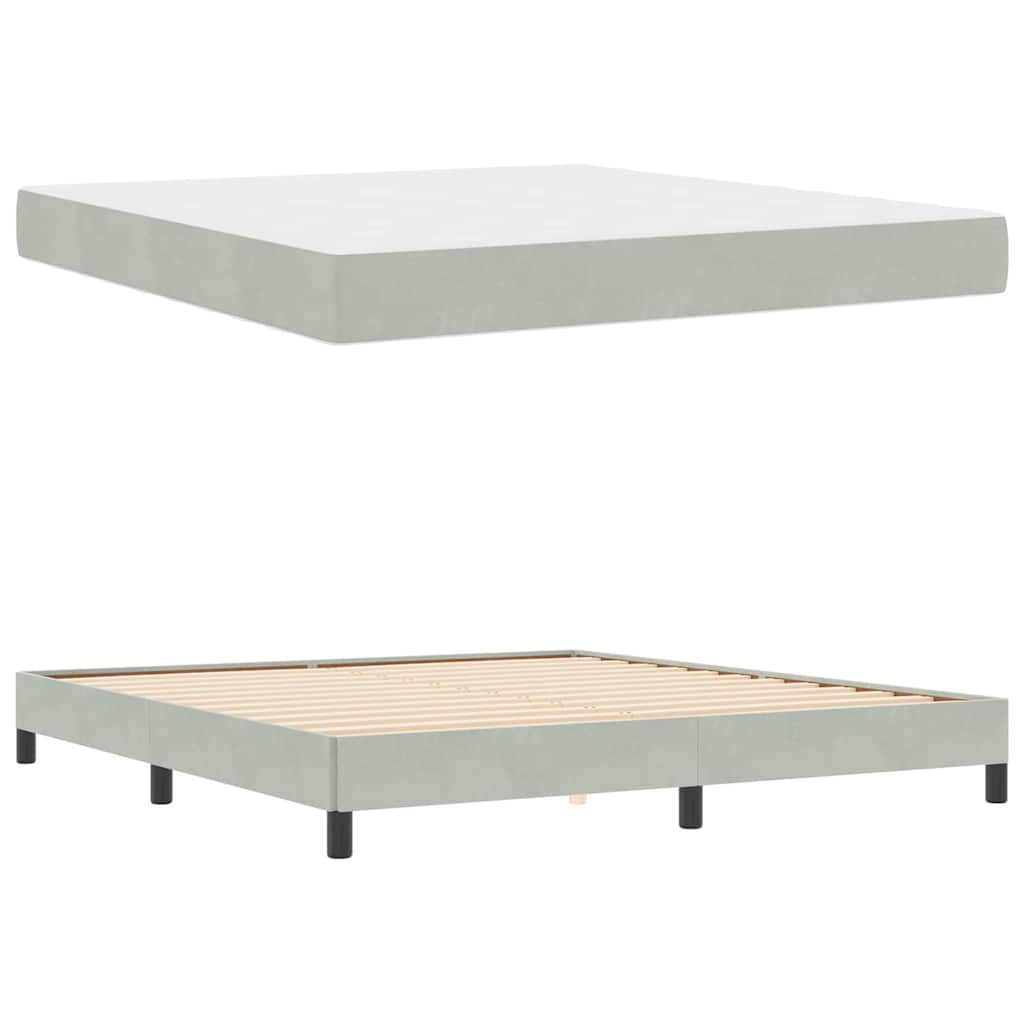 Boxspringbett mit Matratze Hellgrau 180 x 200 cm Stoff