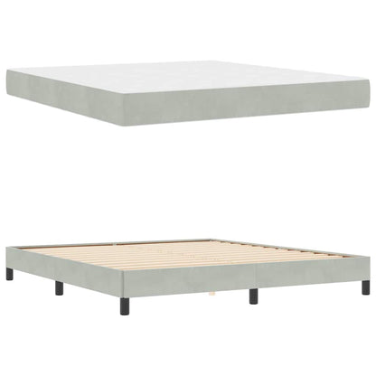 Boxspringbett mit Matratze Hellgrau 180 x 200 cm Stoff