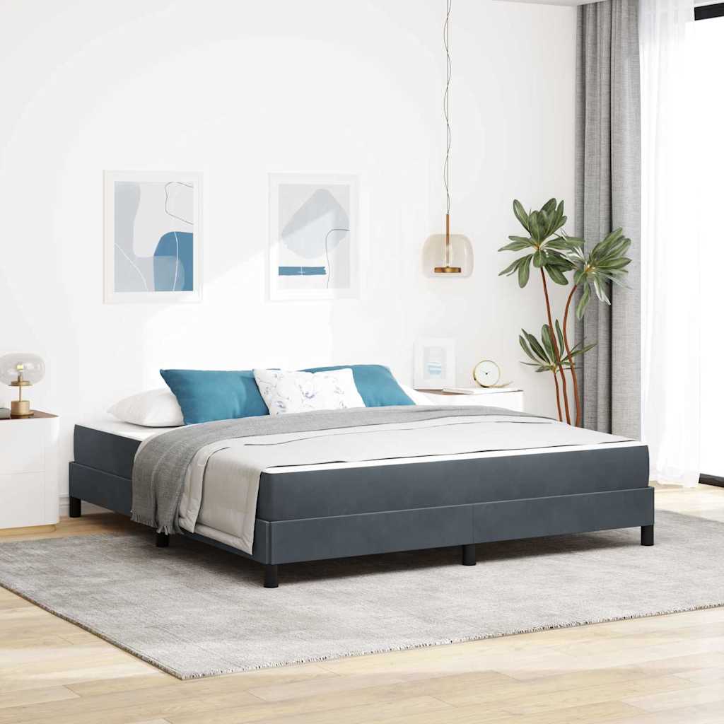 Boxspringbett mit Matratze Dunkelgrau 180 x 200 cm Stoff