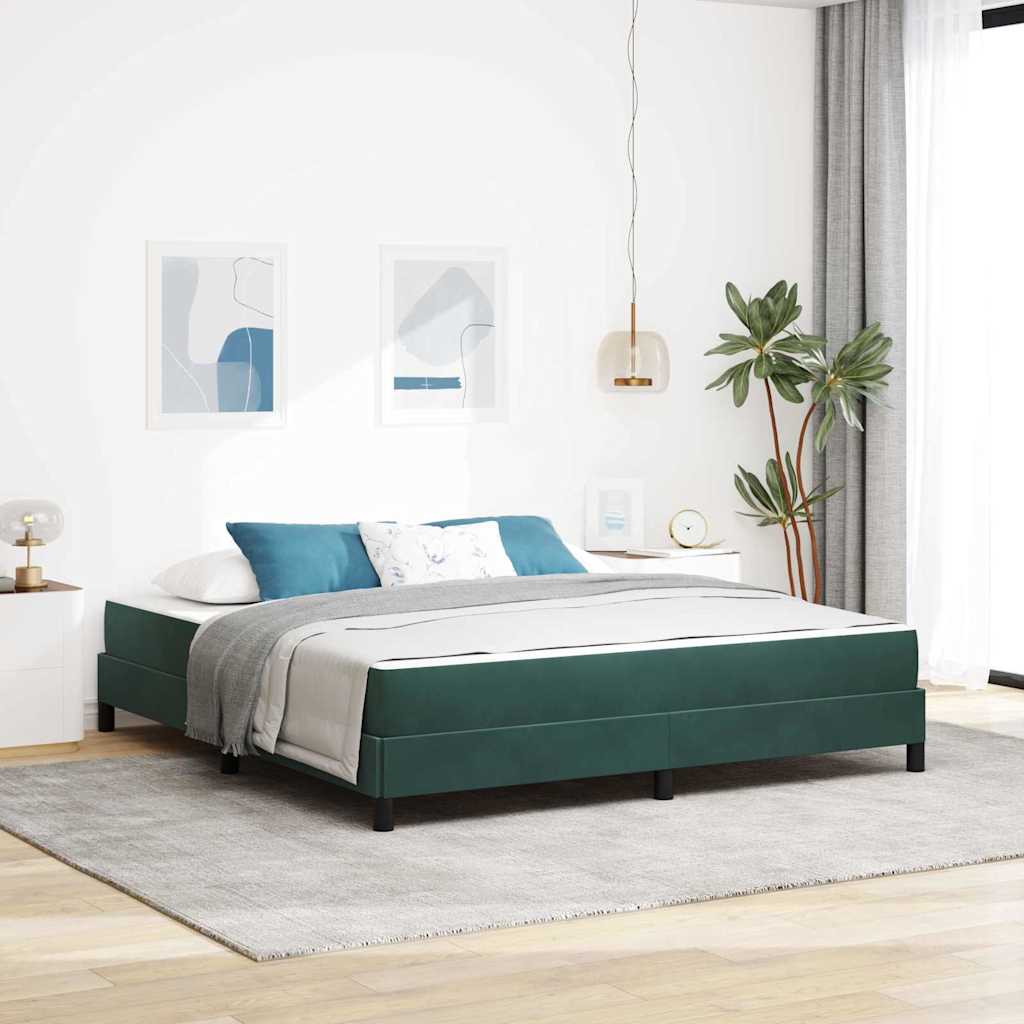 Boxspringbett mit Matratze Dunkelgrün 180 x 200 cm Stoff