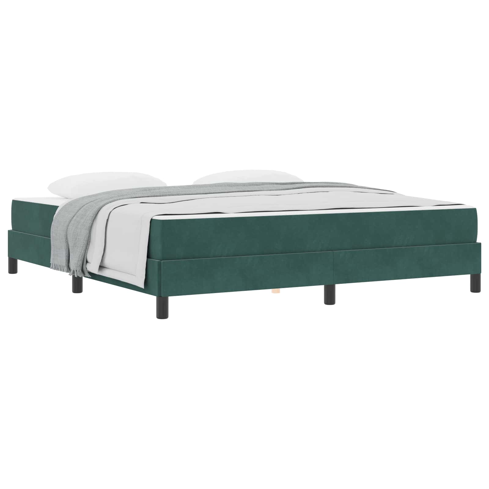 Boxspringbett mit Matratze Dunkelgrün 180 x 200 cm Stoff
