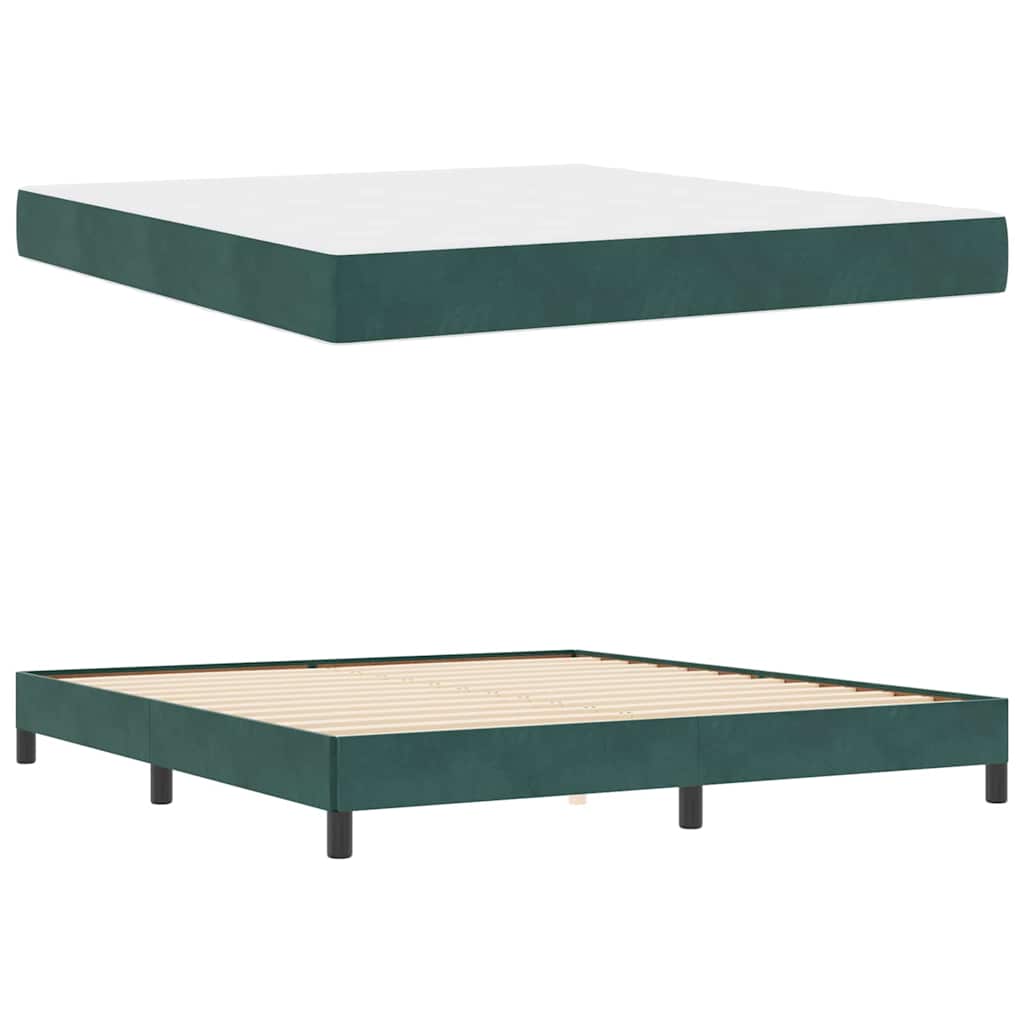 Boxspringbett mit Matratze Dunkelgrün 180 x 200 cm Stoff