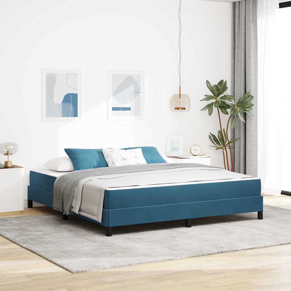 Boxspringbett mit Matratze Dunkelblau 180 x 200 cm Stoff