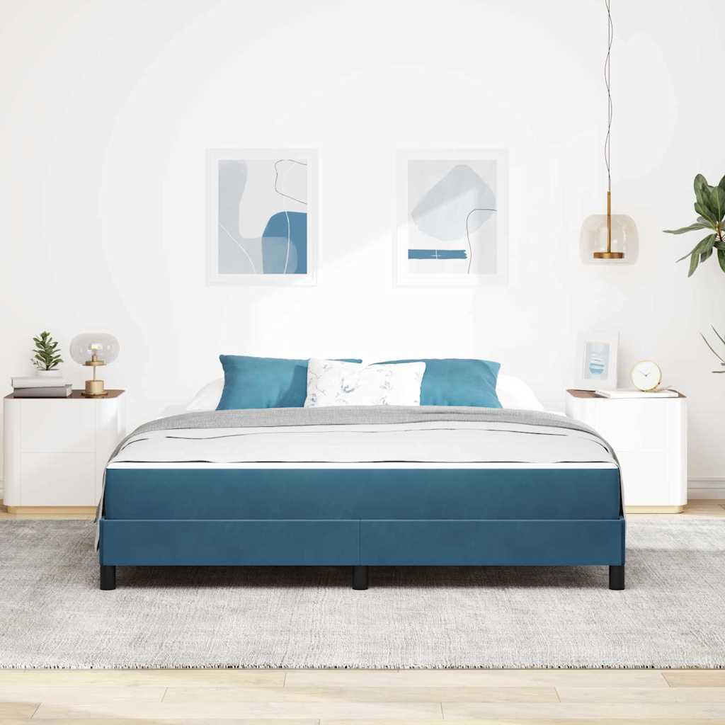 Boxspringbett mit Matratze Dunkelblau 180 x 200 cm Stoff