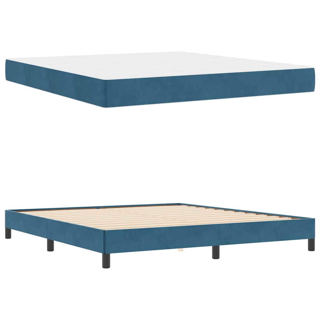 Boxspringbett mit Matratze Dunkelblau 180 x 200 cm Stoff