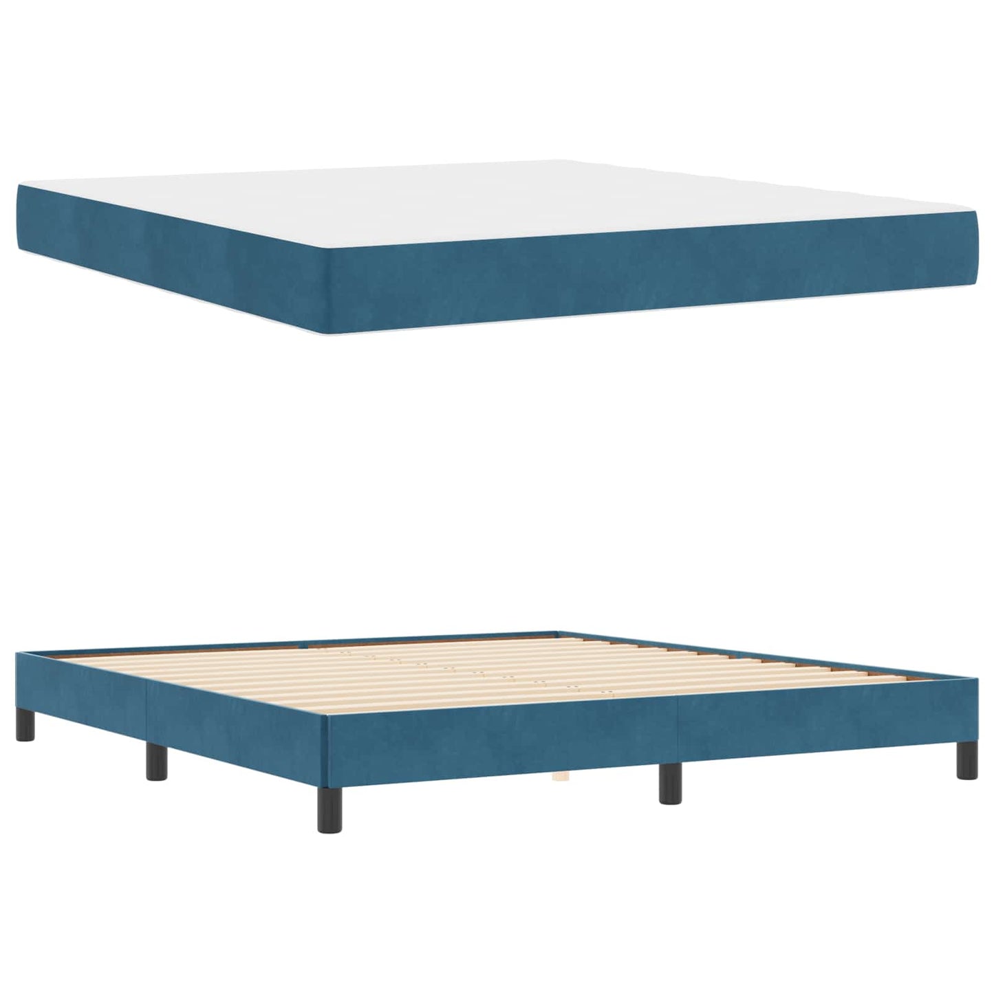 Boxspringbett mit Matratze Dunkelblau 180 x 200 cm Stoff