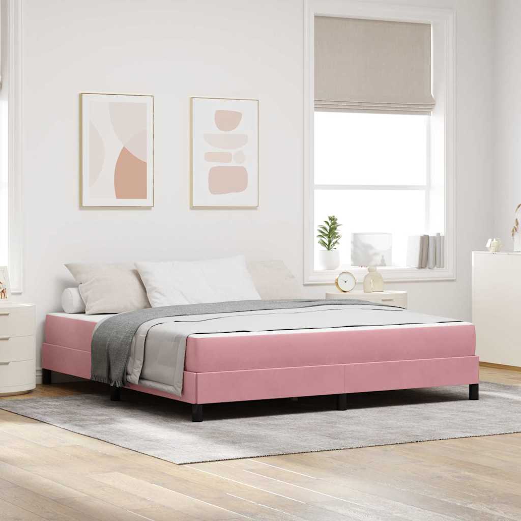Boxspringbett mit Matratze Rosa 180 x 200 cm Stoff