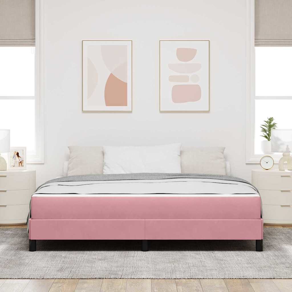 Boxspringbett mit Matratze Rosa 180 x 200 cm Stoff