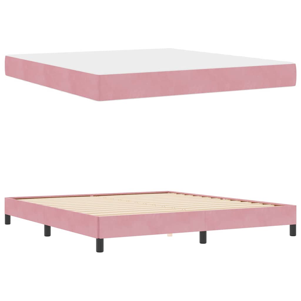Boxspringbett mit Matratze Rosa 180 x 200 cm Stoff