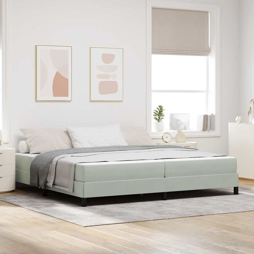 Boxspringbett mit Matratze Hellgrau 200 x 200 cm Stoff