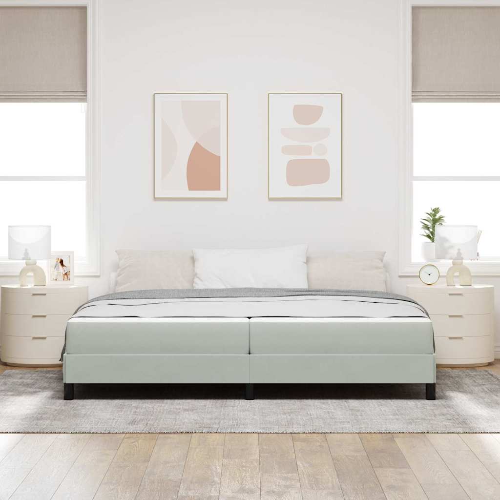 Boxspringbett mit Matratze Hellgrau 200 x 200 cm Stoff