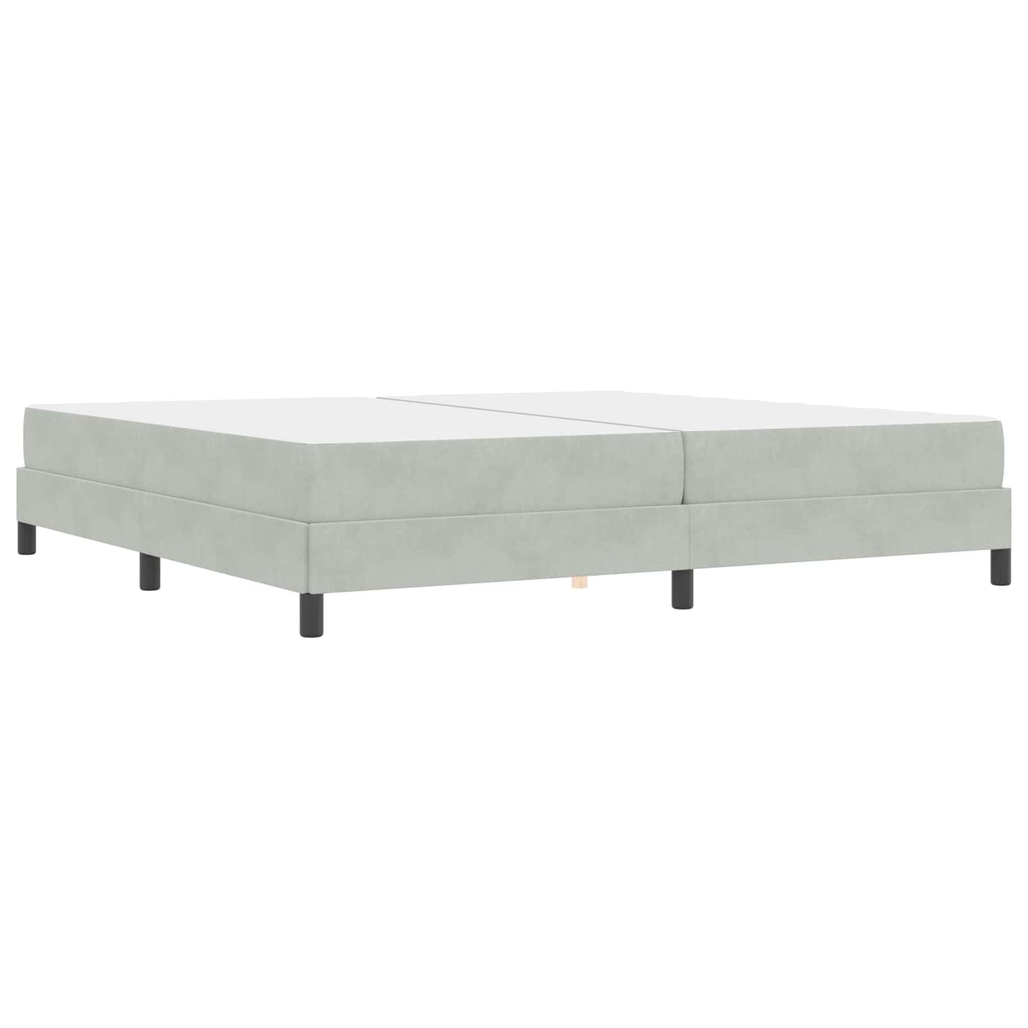 Boxspringbett mit Matratze Hellgrau 200 x 200 cm Stoff