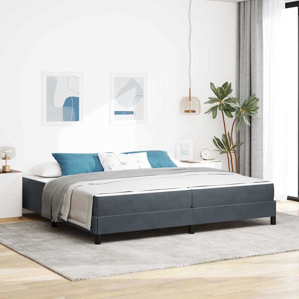 Boxspringbett mit Matratze Dunkelgrau 200 x 200 cm Stoff