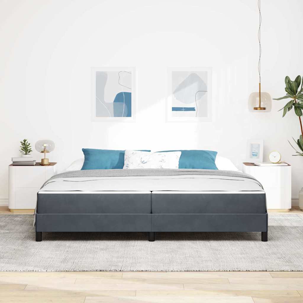 Boxspringbett mit Matratze Dunkelgrau 200 x 200 cm Stoff