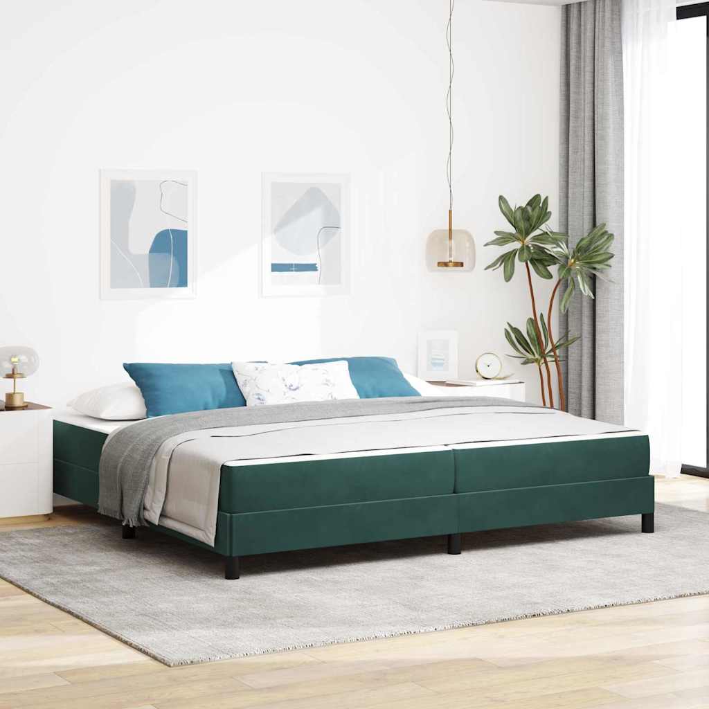 Boxspringbett mit Matratze Dunkelgrün 200 x 200 cm Stoff