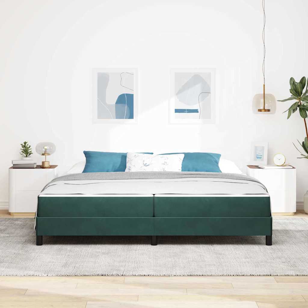 Boxspringbett mit Matratze Dunkelgrün 200 x 200 cm Stoff