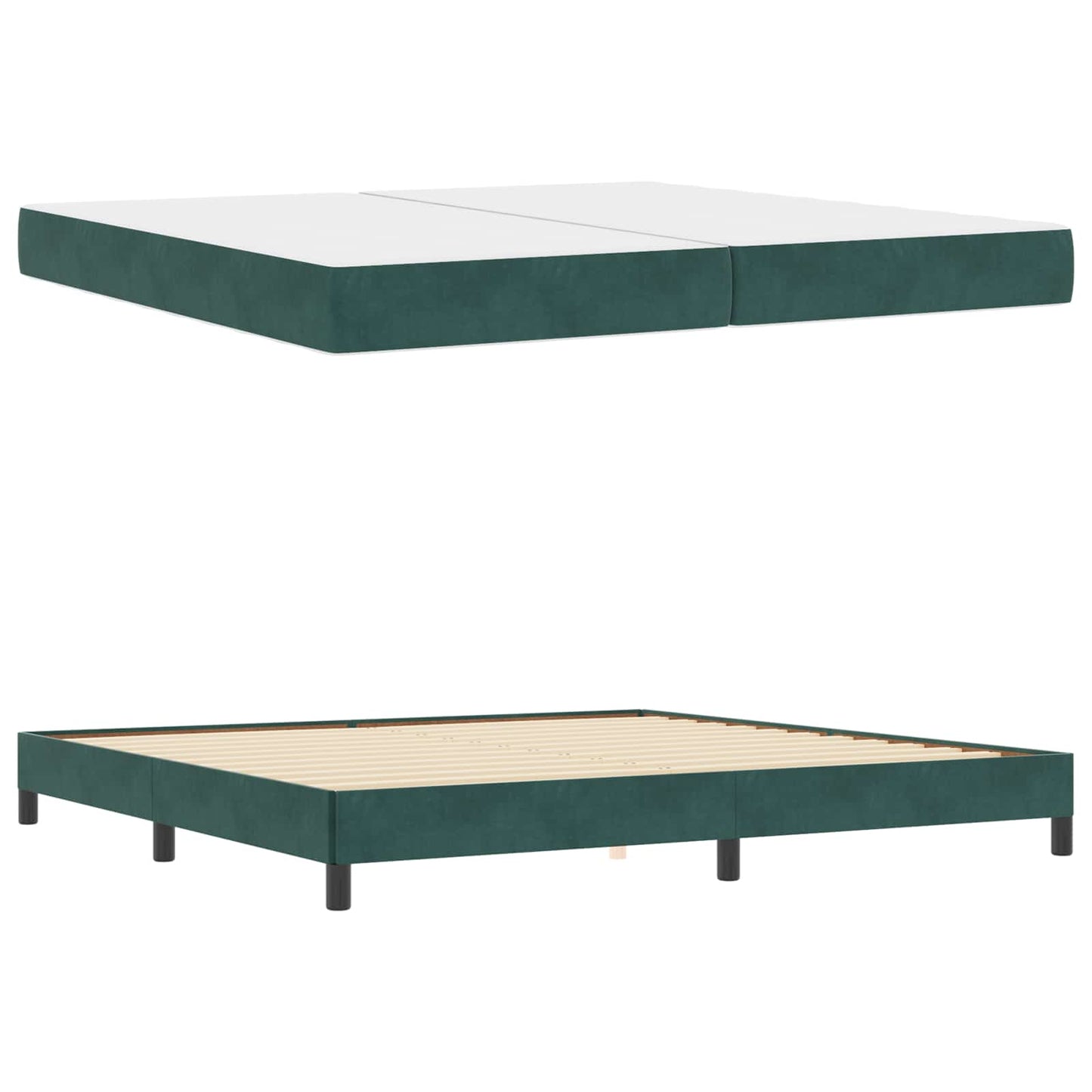 Boxspringbett mit Matratze Dunkelgrün 200 x 200 cm Stoff