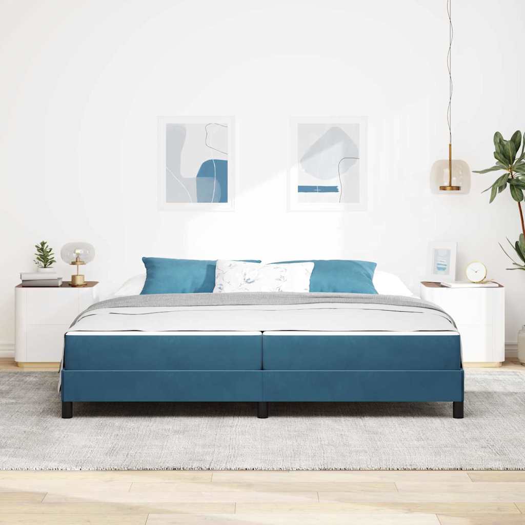 Boxspringbett mit Matratze Dunkelblau 200 x 200 cm Stoff