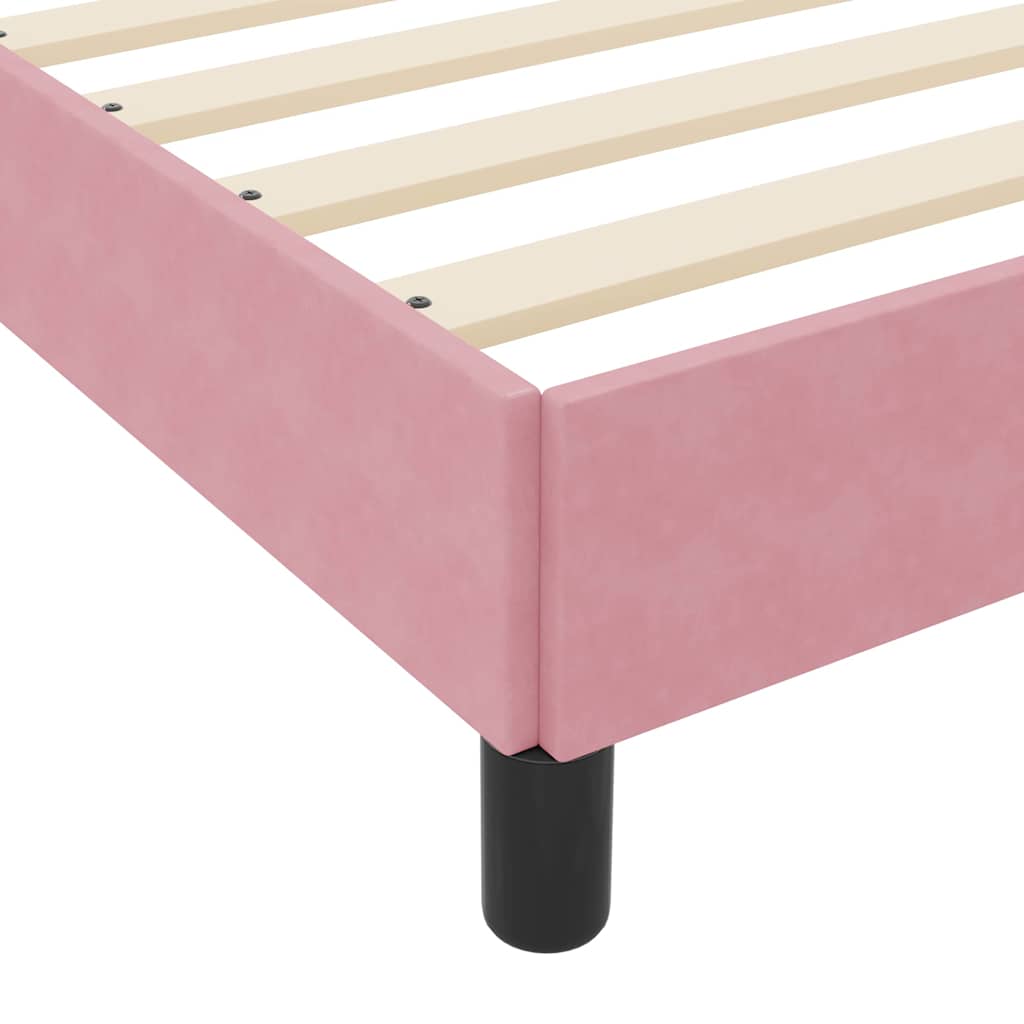 Boxspringbett mit Matratze Rosa 200 x 200 cm Stoff