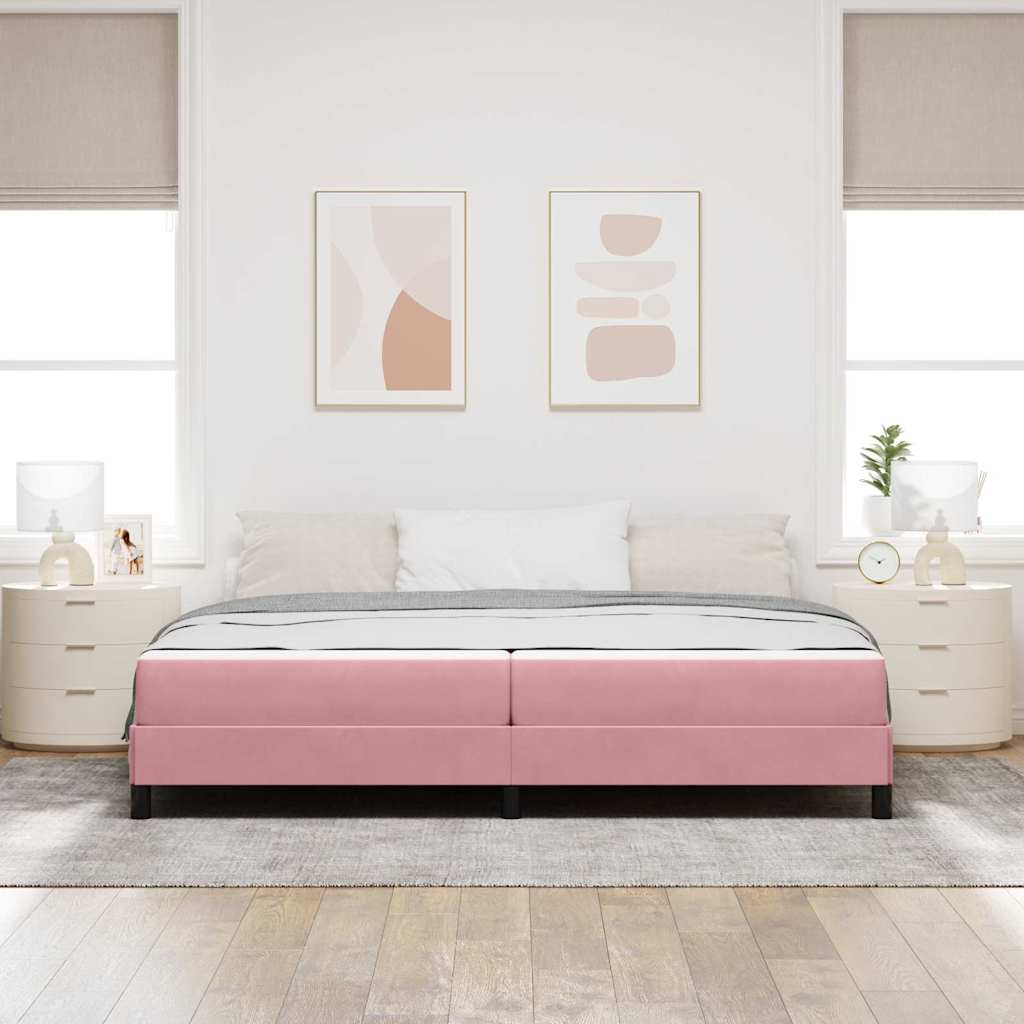 Boxspringbett mit Matratze Rosa 200 x 200 cm Stoff