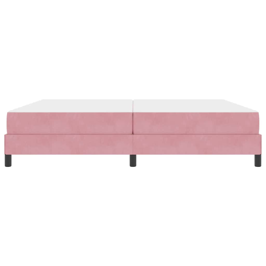 Boxspringbett mit Matratze Rosa 200 x 200 cm Stoff