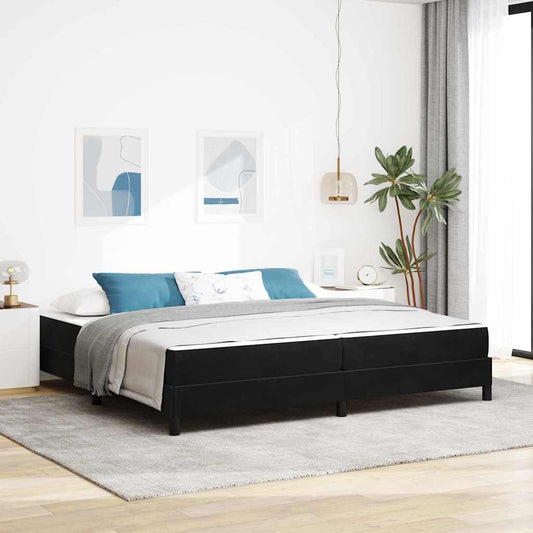 Boxspringbett mit Matratze Schwarz 200 x 210 cm Samt