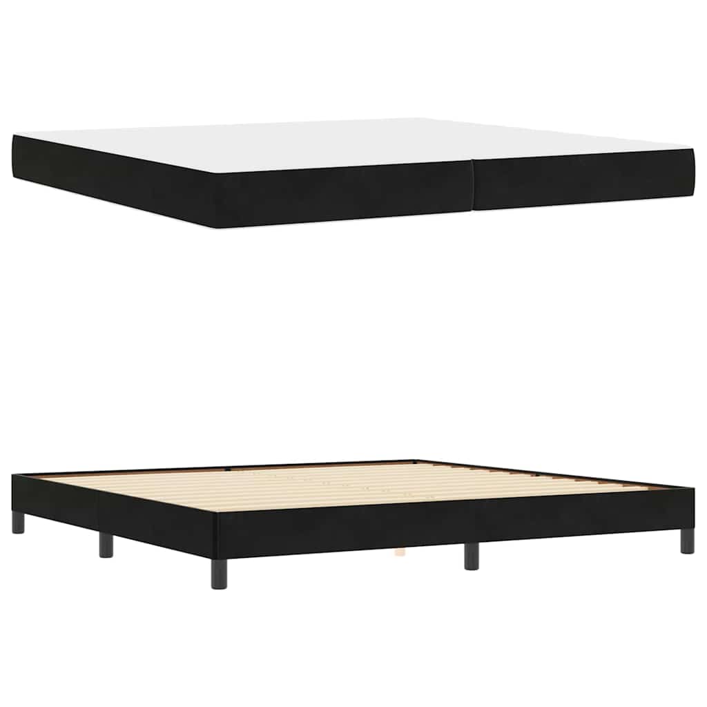 Boxspringbett mit Matratze Schwarz 200 x 210 cm Samt