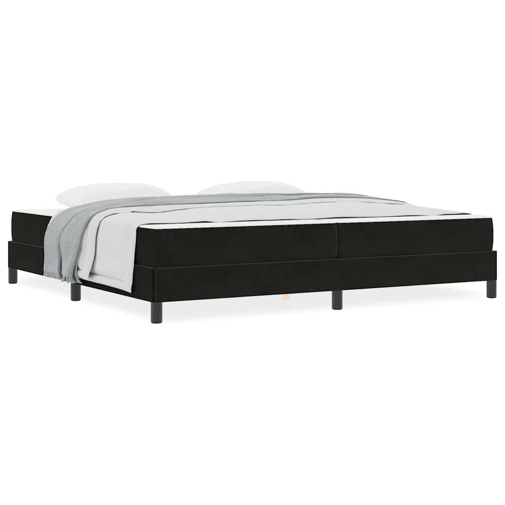 Boxspringbett mit Matratze Schwarz 200 x 210 cm Samt