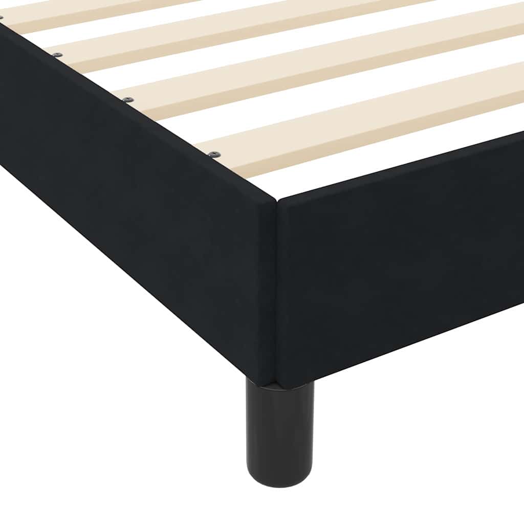 Boxspringbett mit Matratze Schwarz 80 x 220 cm Samt