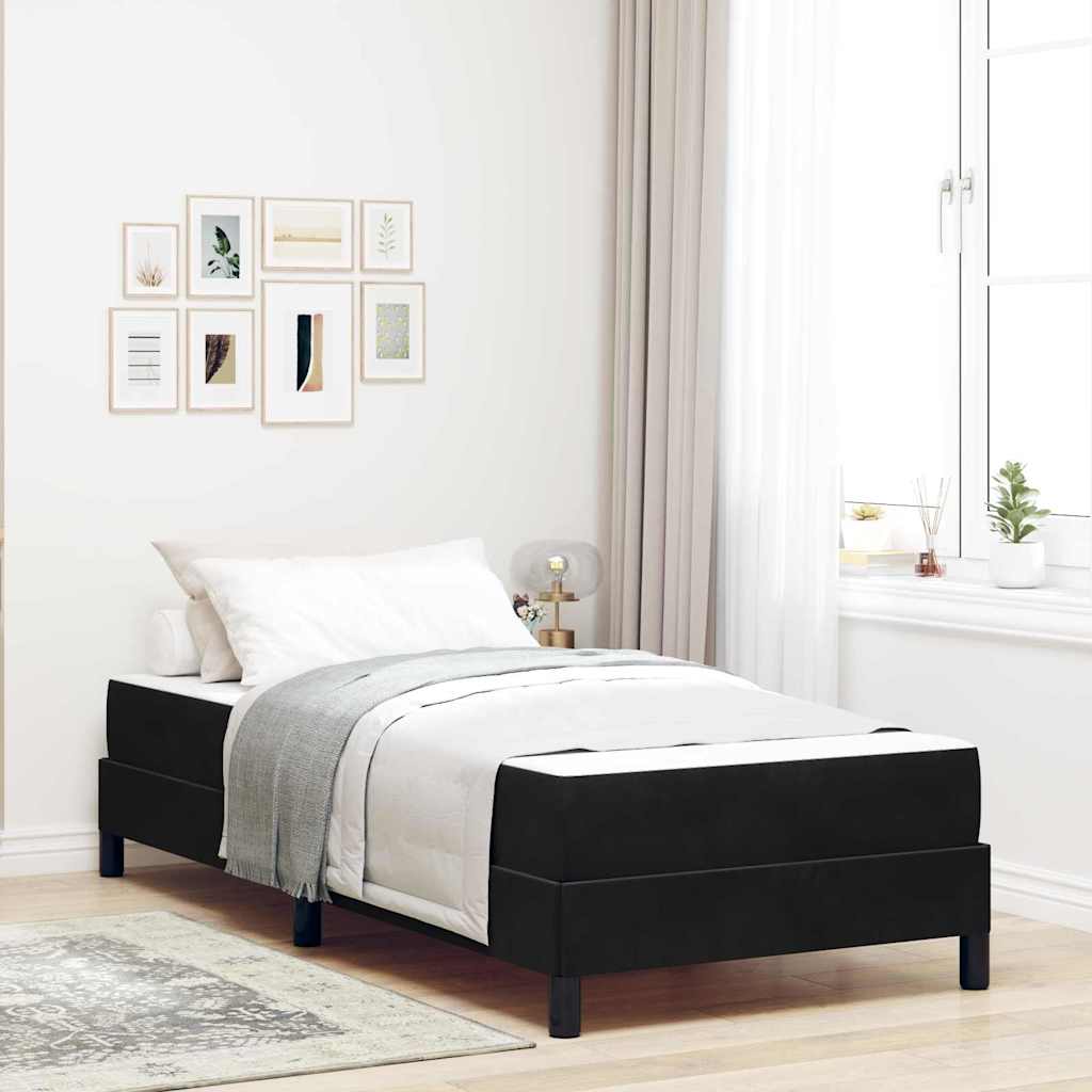 Boxspringbett mit Matratze Schwarz 80 x 220 cm Samt
