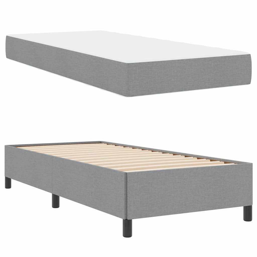 Boxspringbett Hellgrau 80 x 200 cm Stoff
