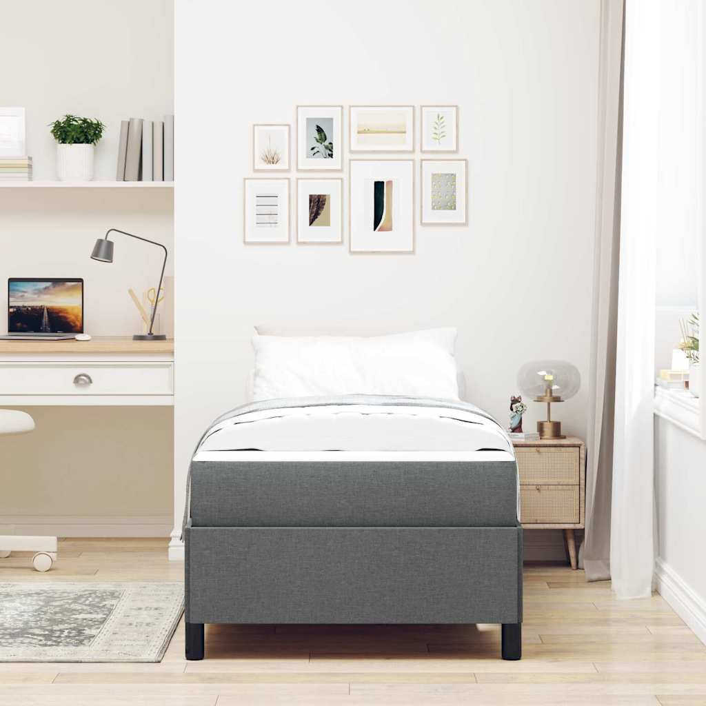 Boxspringbett Dunkelgrau, Schwarz 80 x 200 cm