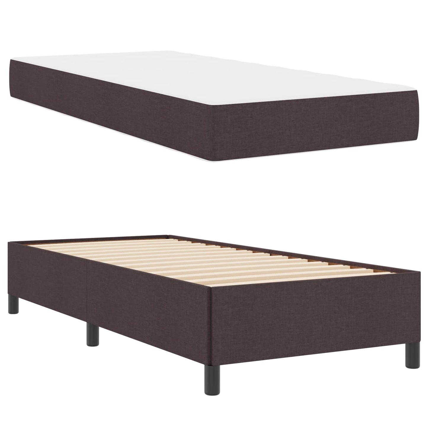 Boxspringbett Dunkelbraun 80 x 200 cm Stoff