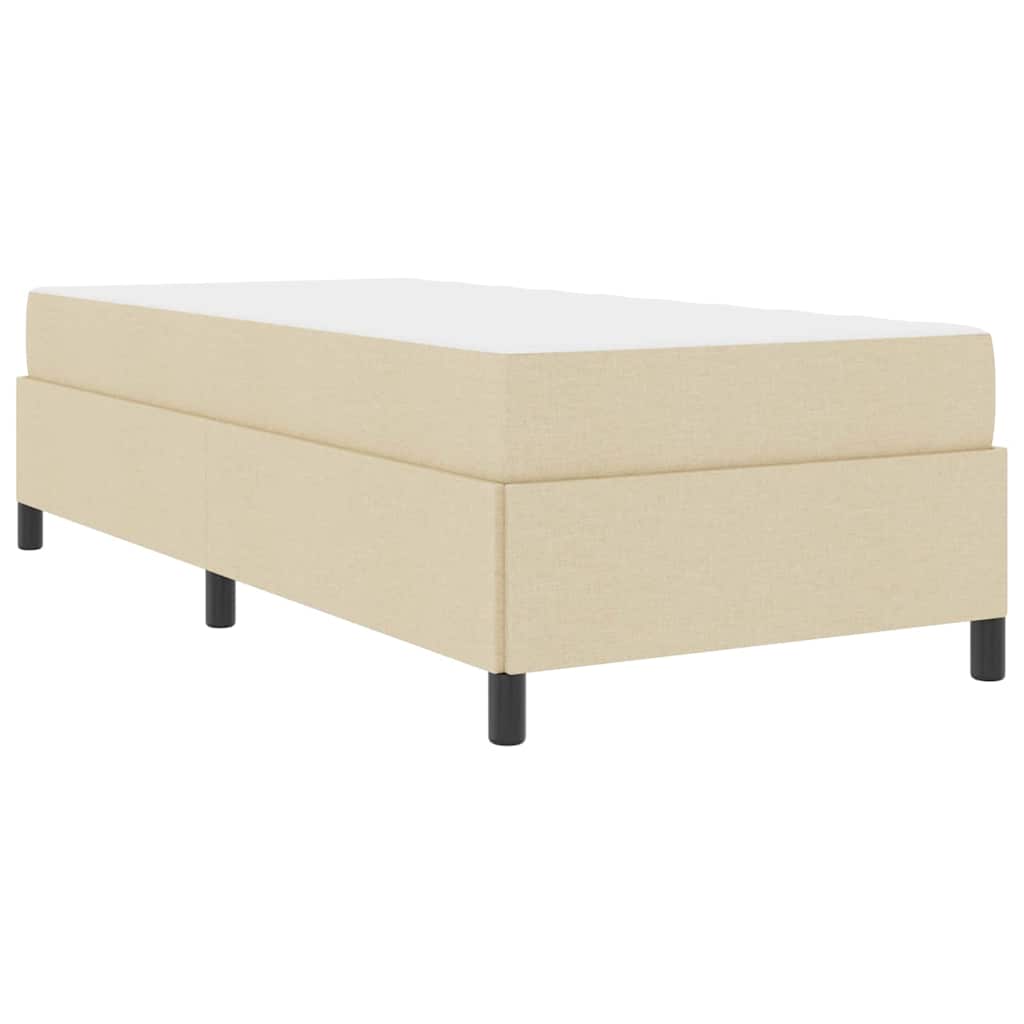 Boxspringbett Creme, Schwarz 80 x 200 cm Stoff, Ingenieurholz