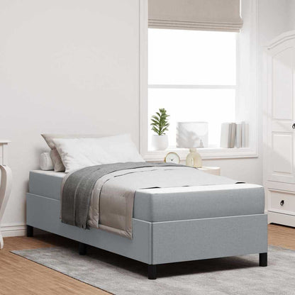 Boxspringbett mit Matratze Hellgrau 90 x 190 cm Stoff