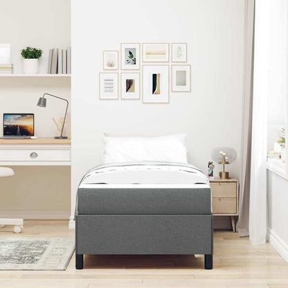 Boxspringbett mit Matratze Dunkelgrau 90 x 190 cm Stoff