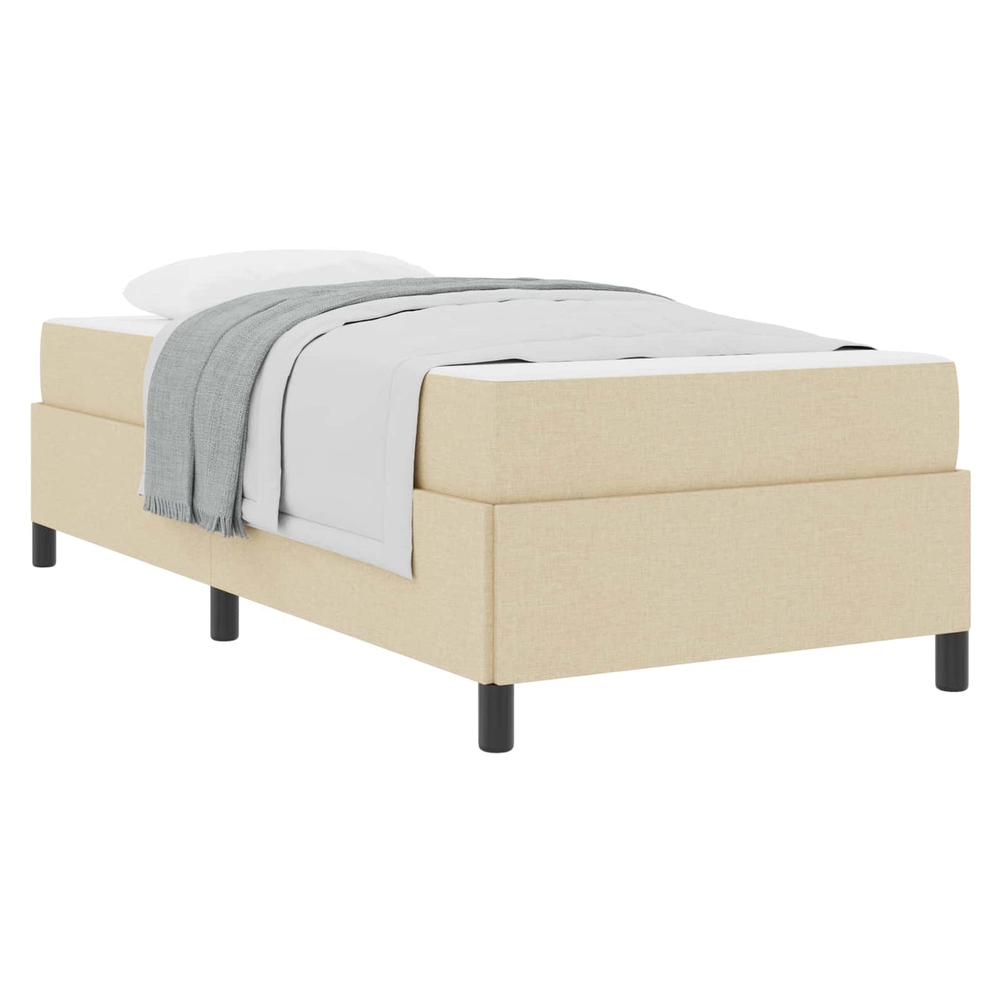 Boxspringbett mit Matratze Creme 90 x 190 cm Stoff