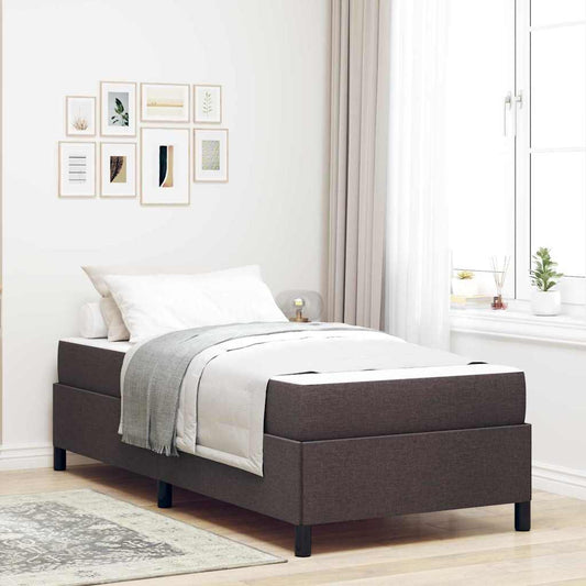 Boxspringbett Braun 90 x 200 cm Stoff, Ingenieurholz