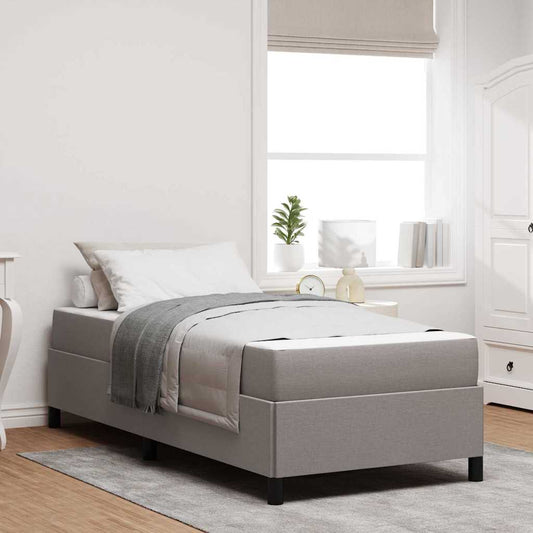Boxspringbett Creme, Schwarz 90 x 200 cm Stoff, Ingenieurholz