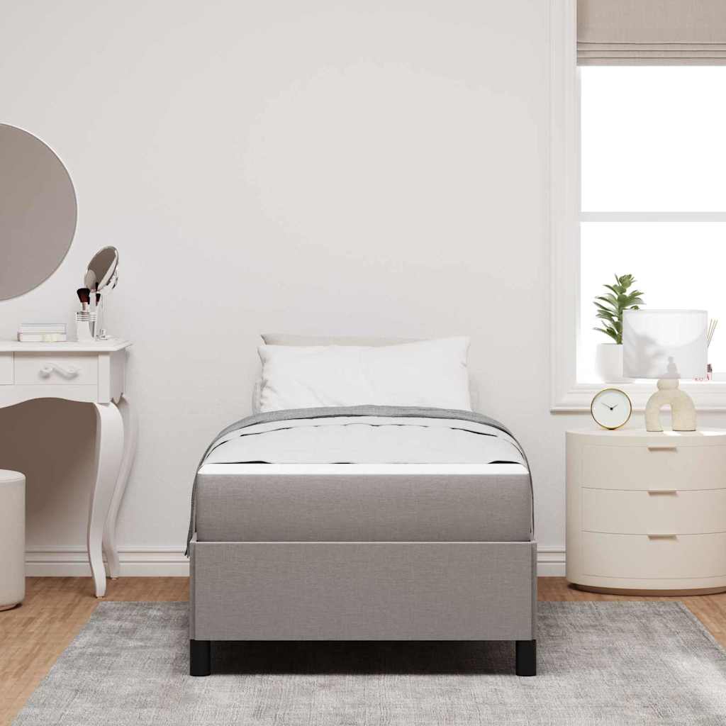 Boxspringbett Creme, Schwarz 90 x 200 cm Stoff, Ingenieurholz