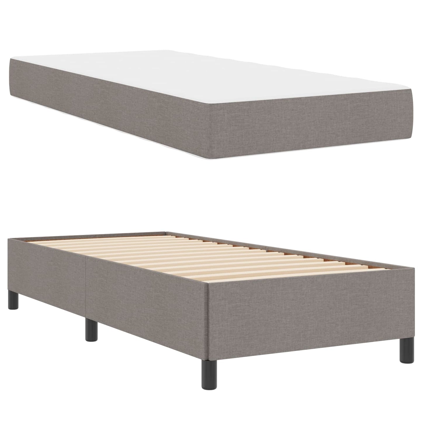 Boxspringbett Taupe 90 x 200 cm Stoff