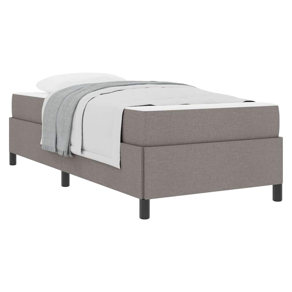 Boxspringbett Creme, Schwarz 90 x 200 cm Stoff, Ingenieurholz