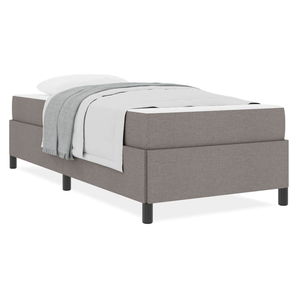 Boxspringbett Creme, Schwarz 90 x 200 cm Stoff, Ingenieurholz