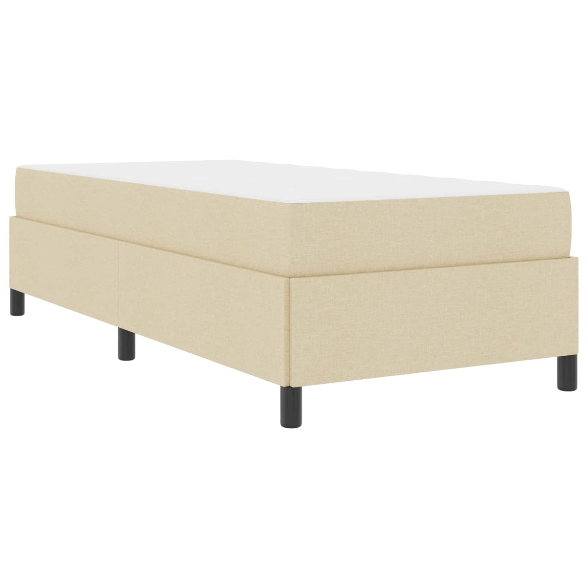 Boxspringbett Creme 90 x 200 cm Stoff