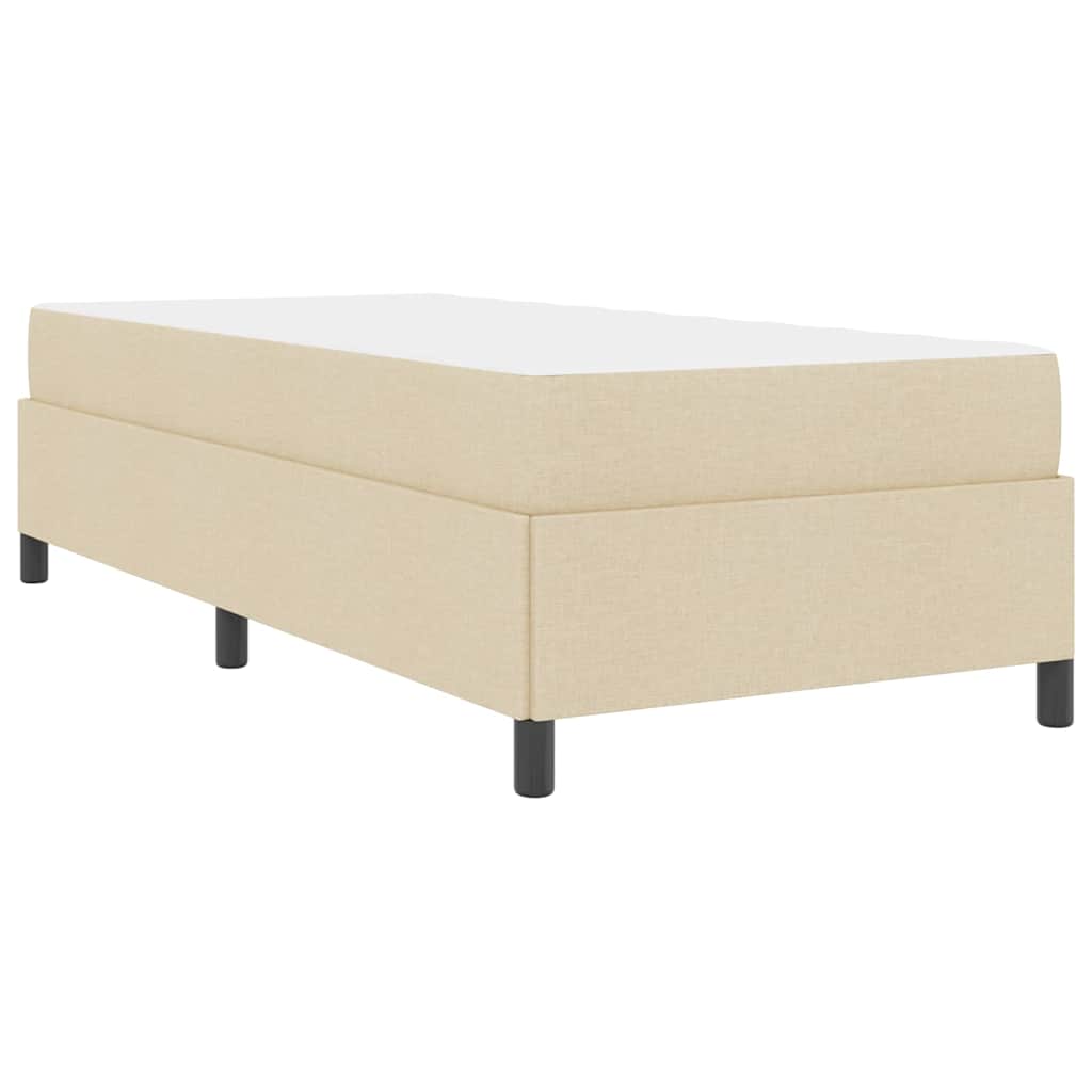 Boxspringbett Creme, Schwarz 90 x 200 cm Stoff, Ingenieurholz