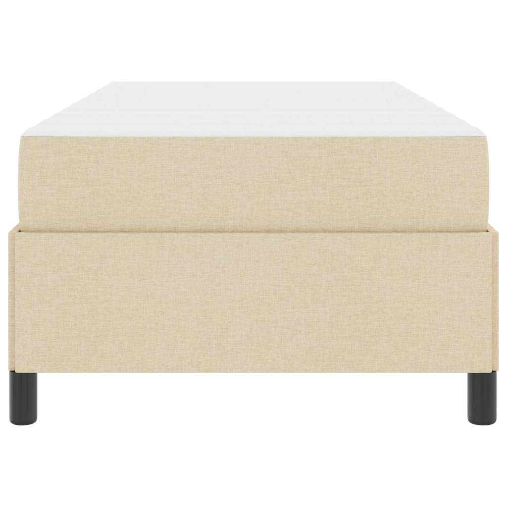 Boxspringbett Creme, Schwarz 90 x 200 cm Stoff, Ingenieurholz