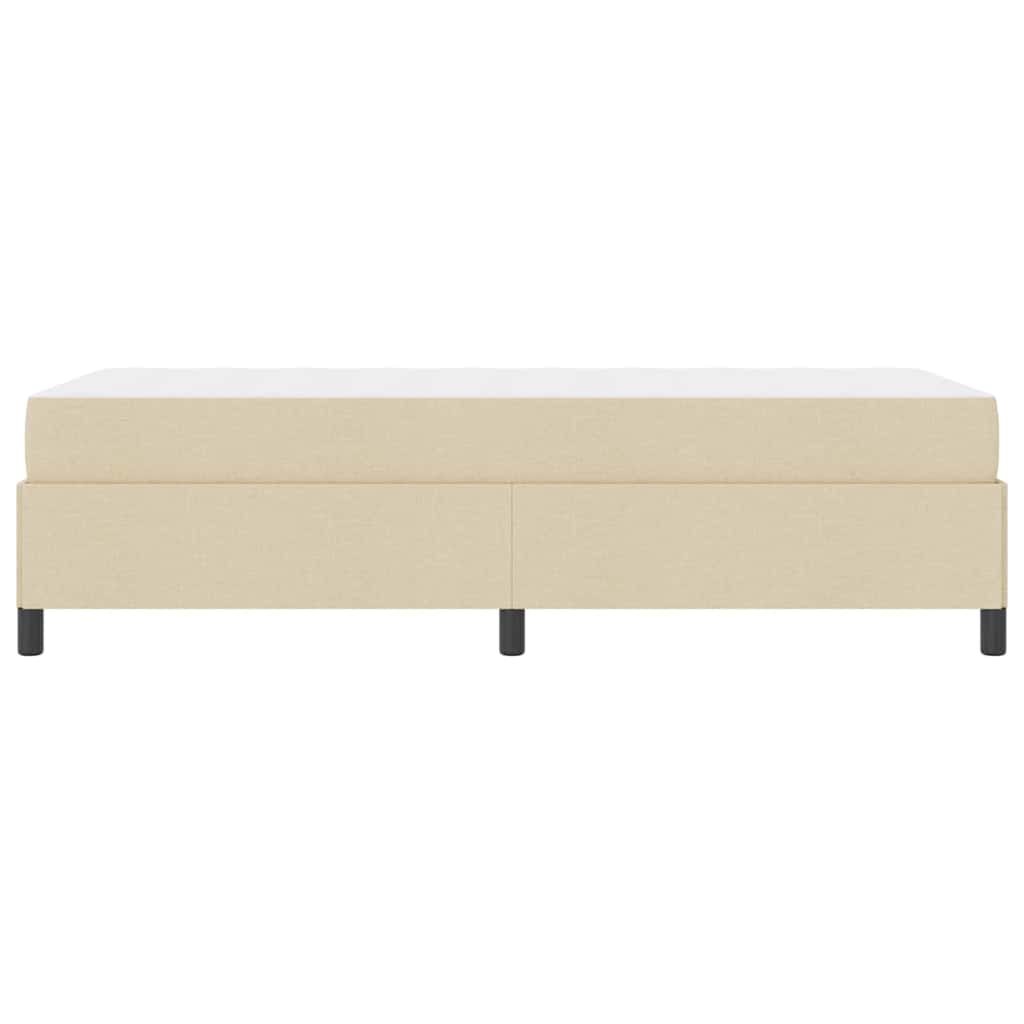 Boxspringbett Creme, Schwarz 90 x 200 cm Stoff, Ingenieurholz